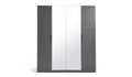 Modern Anthracite Munich 4-Door Mirrored Panel Wardrobe