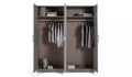 Modern Anthracite Munich 4-Door Mirrored Panel Wardrobe