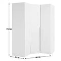 White Habitat Munich 3-Door Corner Wardrobe