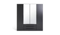 Modern Anthracite Hallingford 4-Door Wardrobe with 3 Drawers
