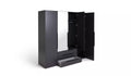 Modern Anthracite Hallingford 4-Door Wardrobe with 3 Drawers