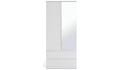 Modern White Jenson 2-Door Wardrobe with 2 Drawers and Mirror