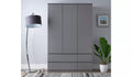 Modern Gloss Grey Jenson 3-Door Wardrobe with 4 Drawers