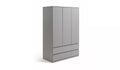 Modern Gloss Grey Jenson 3-Door Wardrobe with 4 Drawers
