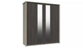 Modern Dark Grey Lancaster 4-Door Wardrobe with 2 Mirrors