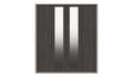 Modern Dark Grey Lancaster 4-Door Wardrobe with 2 Mirrors