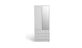 Modern White Malibu 2-Door Wardrobe with 3 Drawers and Mirror