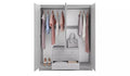 Sleek Grey 3-Door Mirrored Wardrobe with 4 Drawers