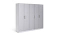 Premium Grey 5-Door Wardrobe – Panelled Style, Munich Range