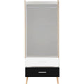 Modern 2-Door Wardrobe with Hanging Rod & Drawers – MDF Laminated Storage Cabinet with PVC Edging
