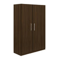 Spacious 2-Door Storage Wardrobe with 5 Shelves & Drawer – MDF Laminated Cabinet with Soft-Close Hinges and PVC Edging