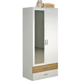 Modern 2-Door Wardrobe with Hanging Rod, Drawers & Shelves – Laminated MDF Storage Cabinet with PVC Edging
