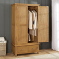 Modern Beech Effect 3-Door Wardrobe with Mirror and 4 Drawers