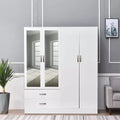 Modern 4-Door Wooden Wardrobe – Spacious, Stylish & Durable Design